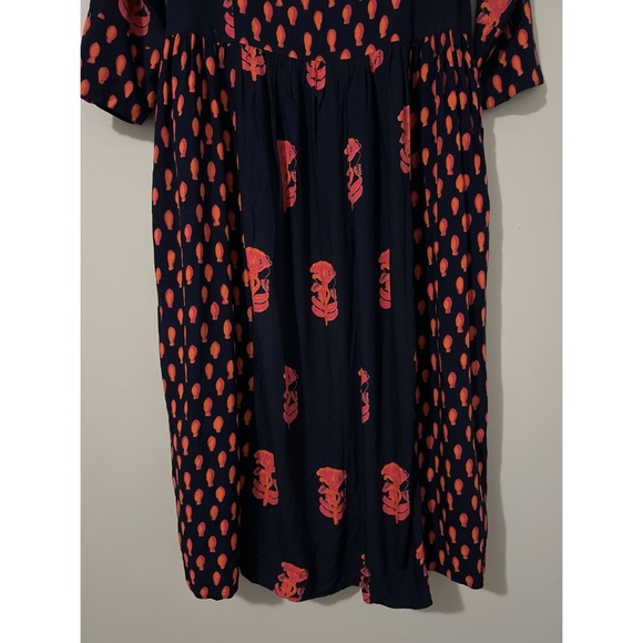 Max Dress Women’s Medíum Blue Multi Pockets Bohemian Made In India - Picture 6 of 14